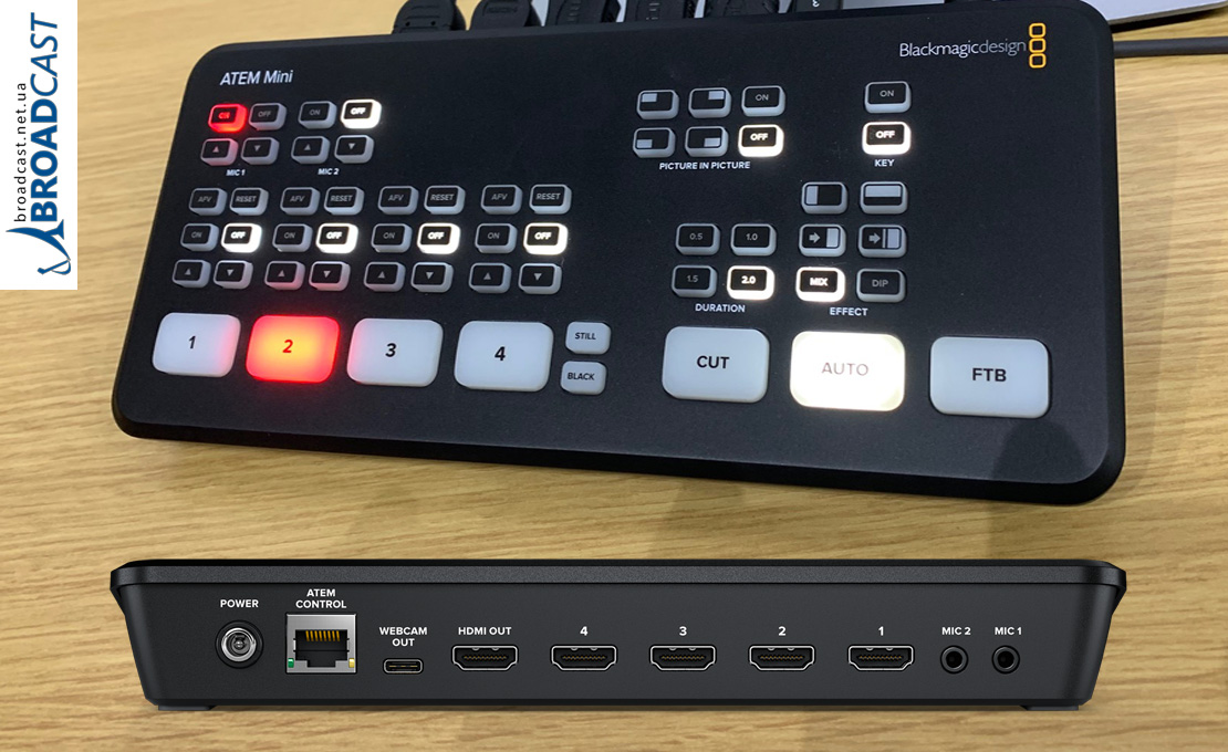 Broadcast Atem mini2 IBC2019