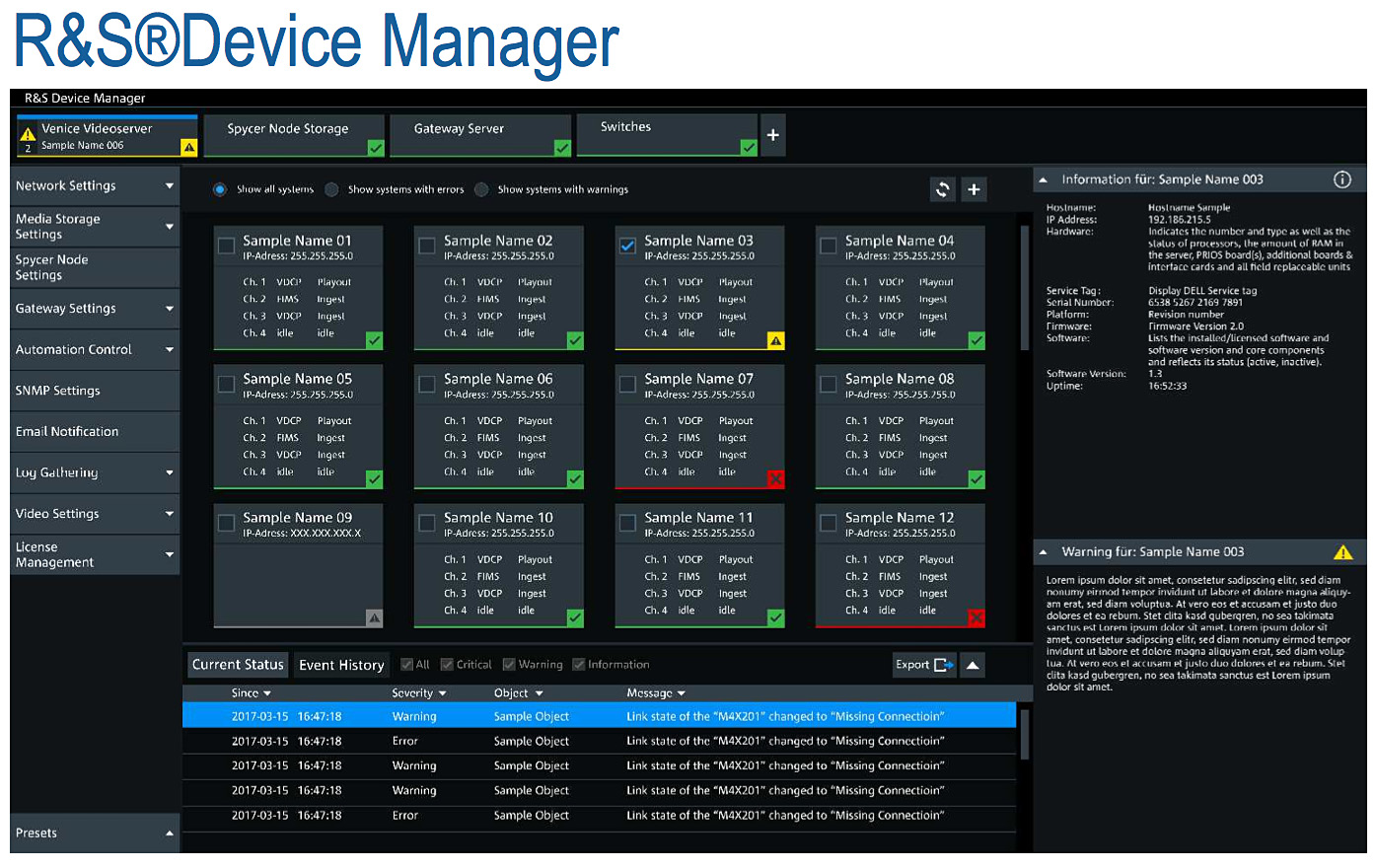 Broadcast SpycerNode Manager